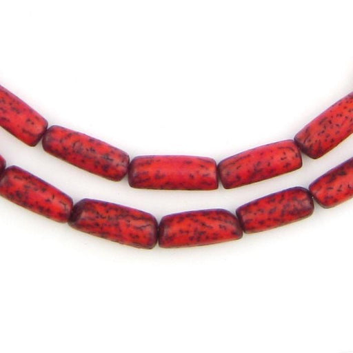 Coral Red Cylindrical Natural Seed Beads - The Bead Chest