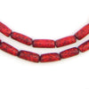 Coral Red Cylindrical Natural Seed Beads