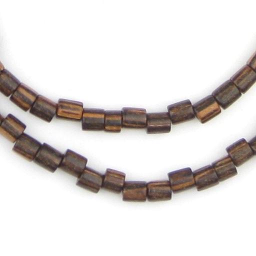 Striped Cylinder Wood Beads - The Bead Chest
