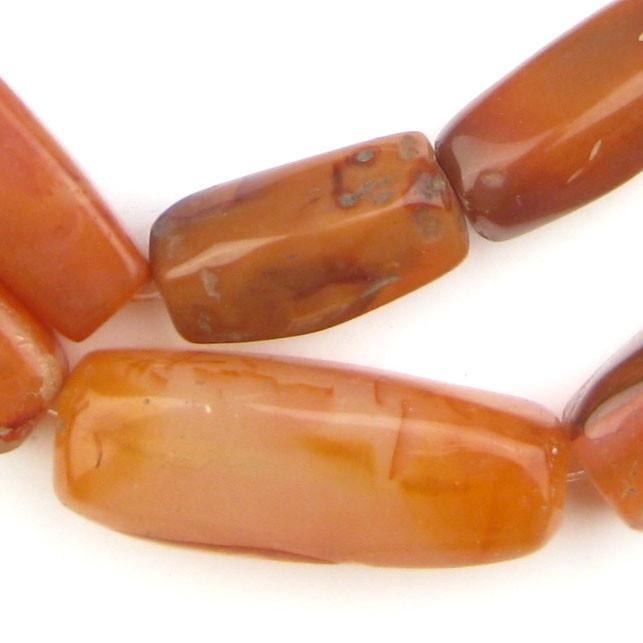 Rectangular African Carnelian Beads (Jumbo Size) - The Bead Chest