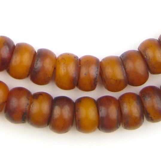 Tibetan Vintage-Style Amber Resin Prayer Beads (15mm) - The Bead Chest