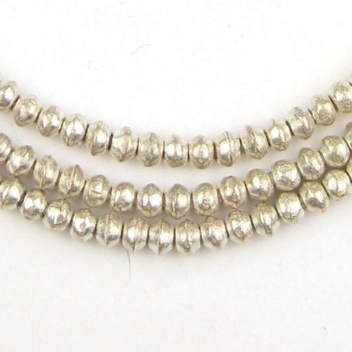Ethiopian Short Silver Saucer Beads (3x4mm)