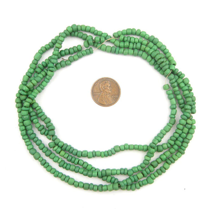Verdant Green Glass Seed Beads (2 Strands) - The Bead Chest