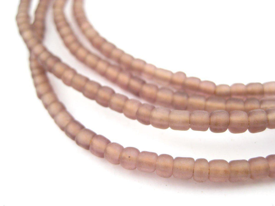 Frosted Lavender Ghana Glass Beads (2 Strands) - The Bead Chest