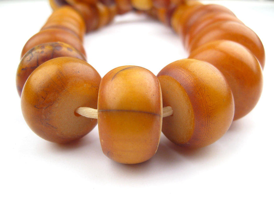 Rare Antique Mauritanian Amber Resin Beads (Long Strand) - The Bead Chest