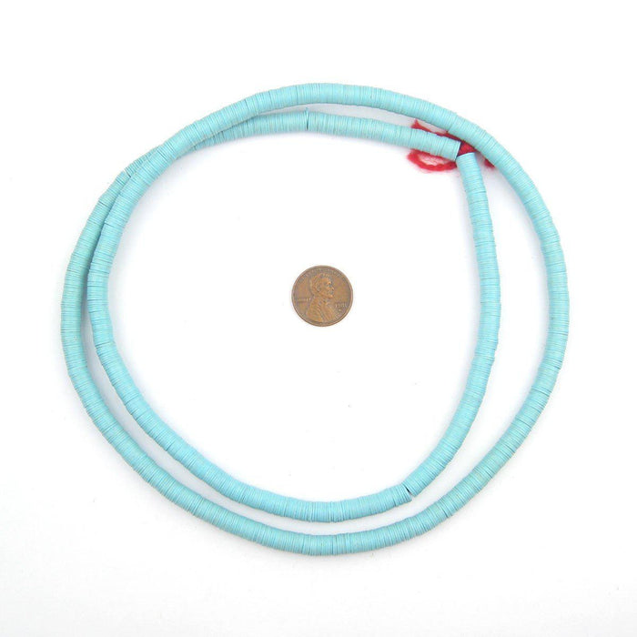 Baby Blue Vinyl Phono Record Beads (6mm) - The Bead Chest