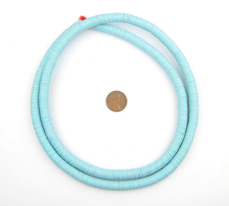 Baby Blue Vinyl Phono Record Beads (8mm) - The Bead Chest