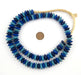 Blue Medley Ashanti Glass Saucer Beads - The Bead Chest
