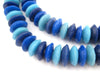 Blue Medley Ashanti Glass Saucer Beads - The Bead Chest