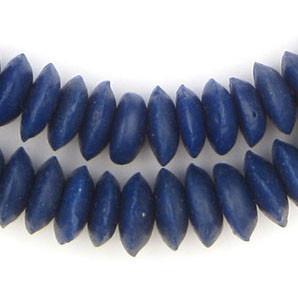 Cobalt Blue Ashanti Glass Saucer Beads - The Bead Chest
