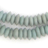 Blue Grey Ashanti Glass Saucer Beads