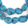 Bright Aqua Moroccan Pottery Beads (Nugget)