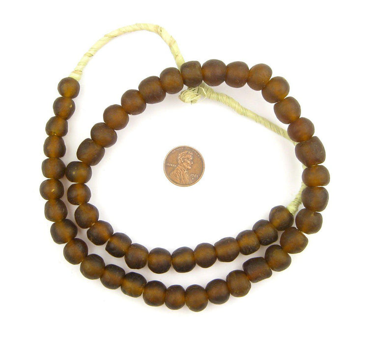 Root Beer Brown Recycled Glass Beads (11mm) - The Bead Chest