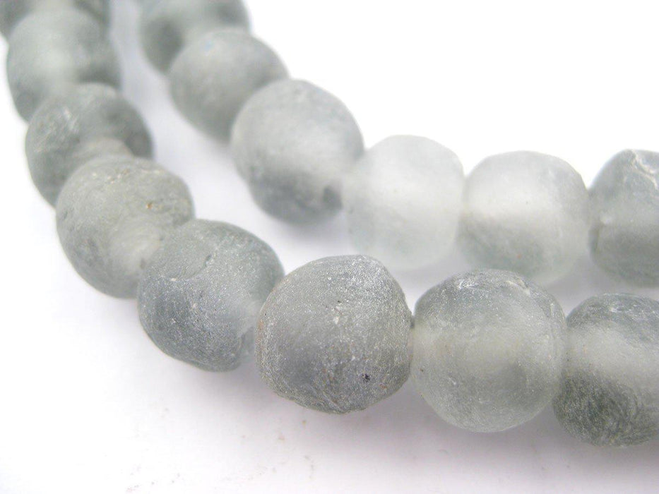 Grey Mist Recycled Glass Beads (11mm) - The Bead Chest