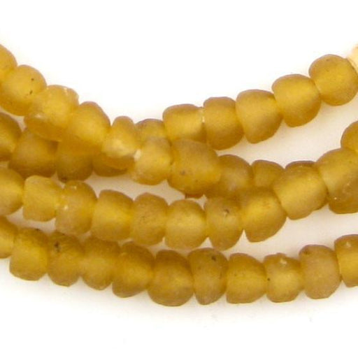 Light Amber Recycled Glass Beads (7mm) - The Bead Chest