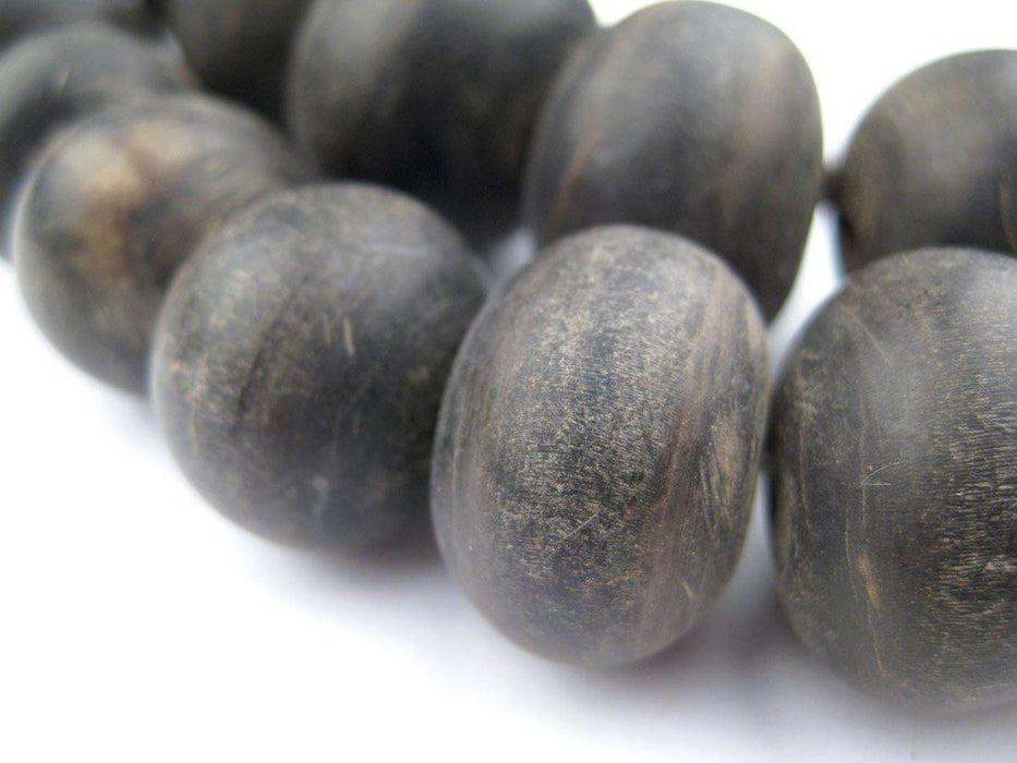 Togo Jumbo Natural Horn Beads (Black) - The Bead Chest
