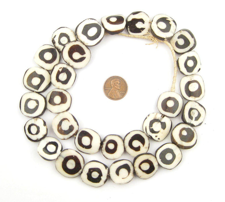 Eye Design Batik Bone Beads (Circular) - The Bead Chest