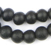 Opaque Black Recycled Glass Beads (14mm)