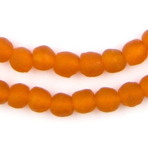 Papaya Orange Recycled Glass Beads (9mm) - The Bead Chest
