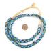 Blue-Green Argyle-Pattern Krobo Powder Glass Beads - The Bead Chest