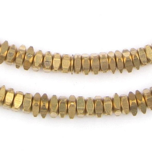 Faceted Brass Square Beads (6mm) - The Bead Chest