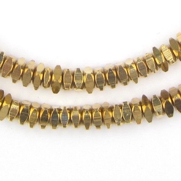 Faceted Gold Color Square Beads (6mm) - The Bead Chest