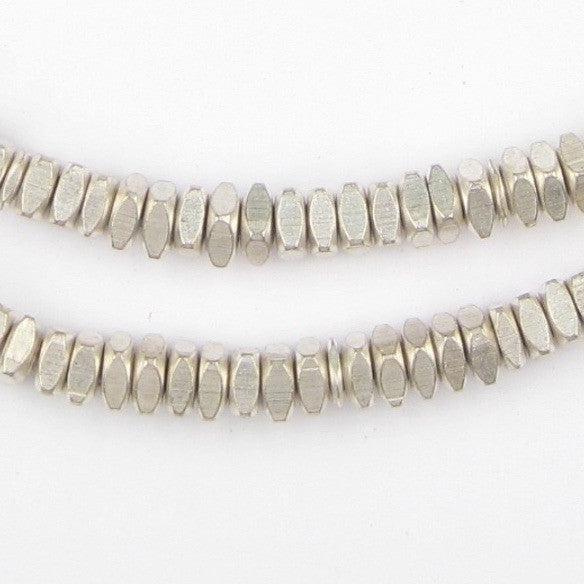 Faceted Silver Square Beads (6mm) - The Bead Chest