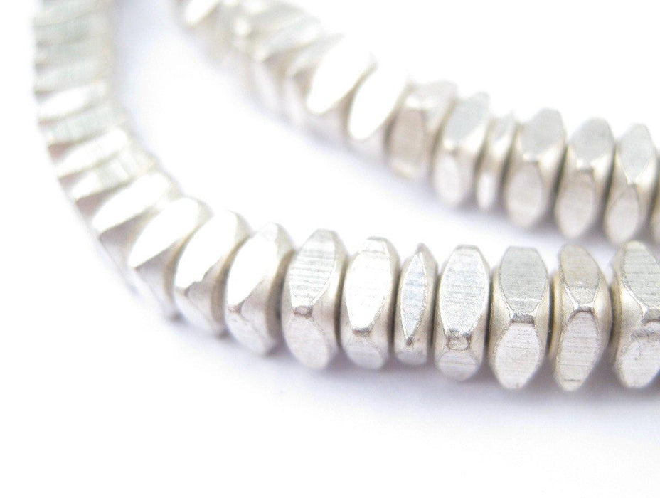 Faceted Silver Square Beads (6mm) - The Bead Chest