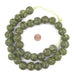 Jumbo Painted Krobo Glass Beads (Green French Cross) - The Bead Chest