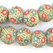 Jumbo Painted Krobo Glass Beads (Dotted White) - The Bead Chest
