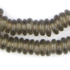 Groundhog Grey Rondelle Recycled Glass Beads (Smooth)