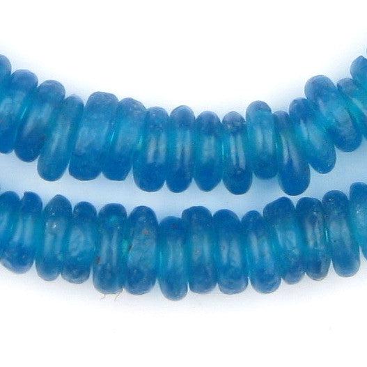 Sapphire Rondelle Recycled Glass Beads - The Bead Chest