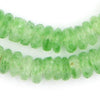Green Swirl Rondelle Recycled Glass Beads