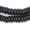 Opaque Black Rondelle Recycled Glass Beads