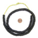 Opaque Black Rondelle Recycled Glass Beads - The Bead Chest