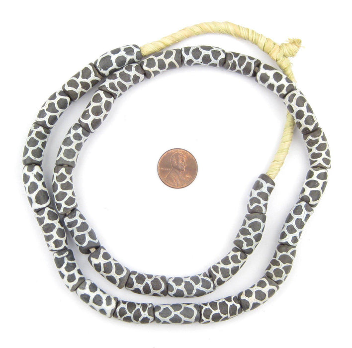 Black Giraffe Krobo Powder Glass Beads - The Bead Chest