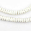 White Ghana Mini Disk Sandcast Beads (7mm)