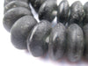Jumbo Opaque Black Rondelle Recycled Glass Beads - The Bead Chest