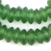 Jumbo Light Green Rondelle Recycled Glass Beads