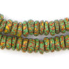 Fiery Gecko Fused Rondelle Recycled Glass Beads (11mm)