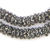 Black & White Fused Rondelle Recycled Glass Beads (11mm)