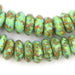 Organic Green Fused Rondelle Recycled Glass Beads (14mm) - The Bead Chest