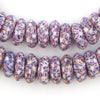Chevron Fused Rondelle Recycled Glass Beads (14mm)