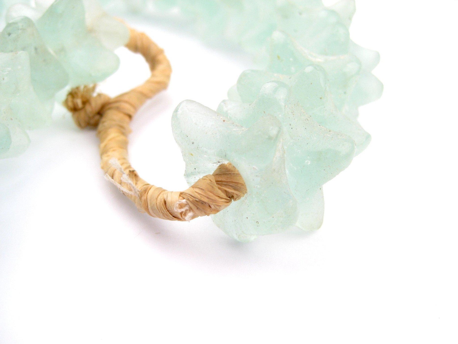 Clear Aqua Star Shape Recycled Glass Beads — The Bead Chest