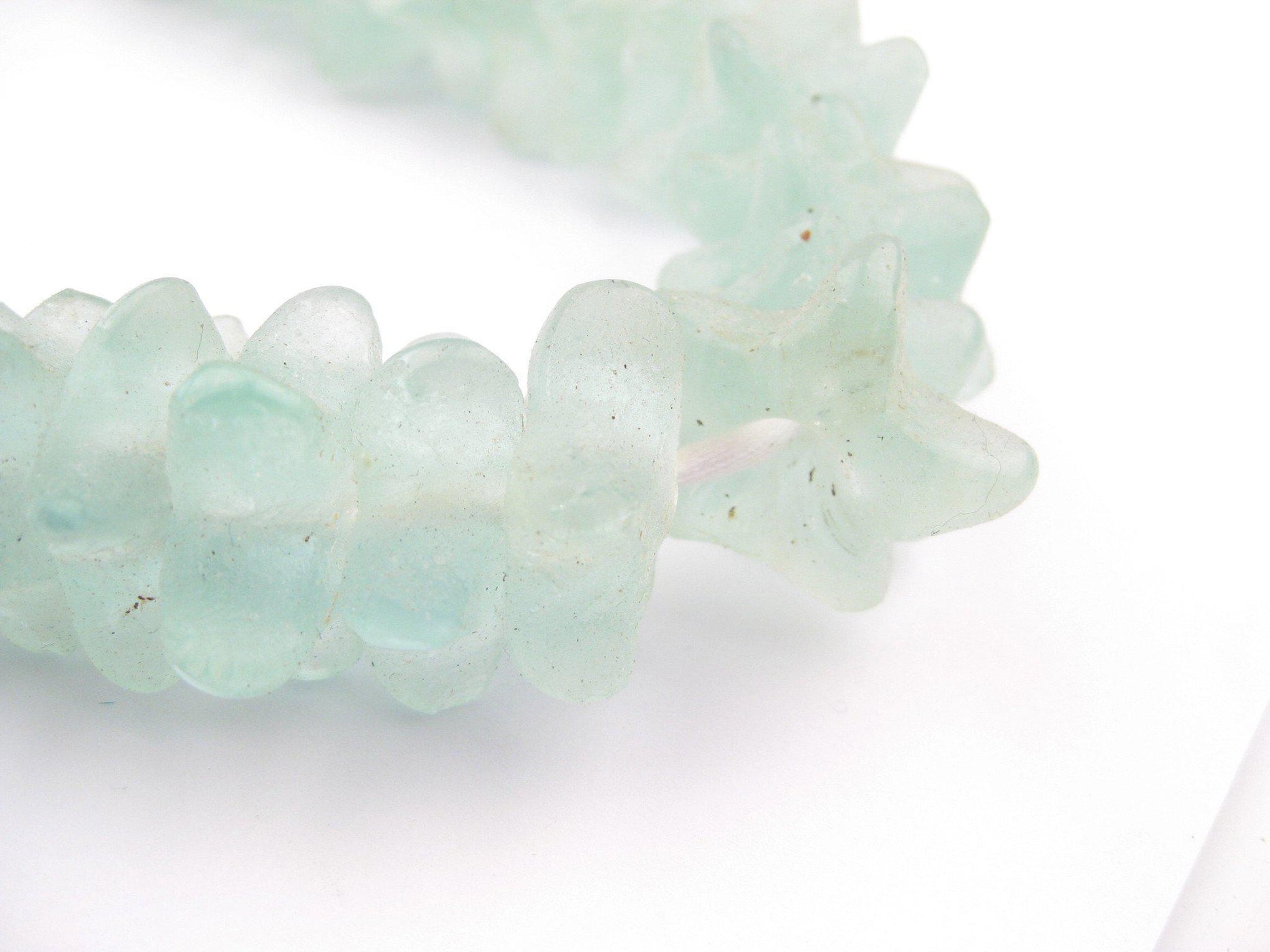 Clear Aqua Star Shape Recycled Glass Beads — The Bead Chest