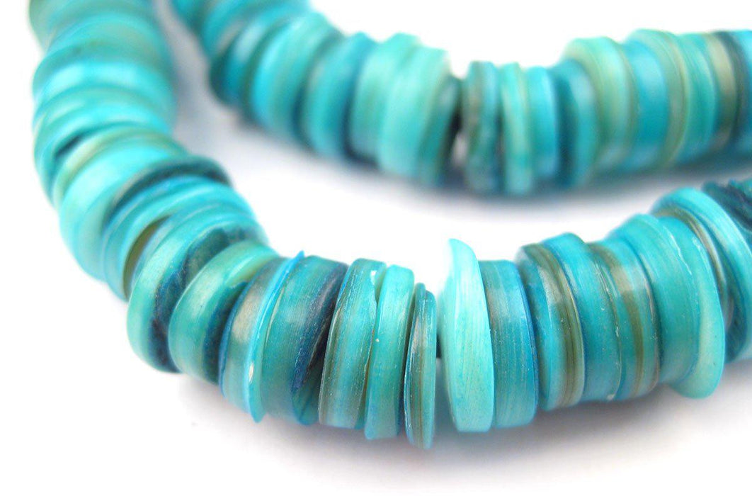 Turquoise Moroccan Heishi Shell Beads - The Bead Chest