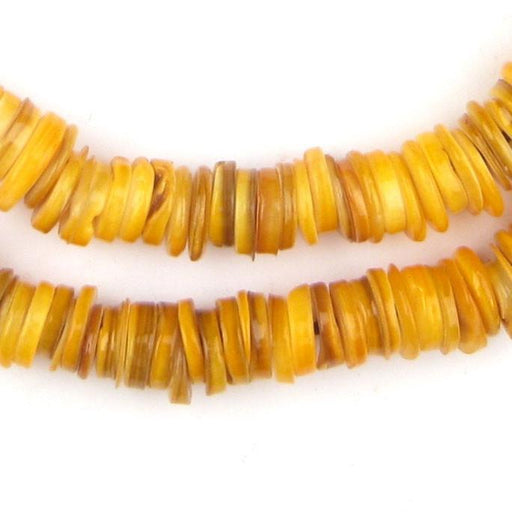 Yellow Rough Moroccan Heishi Shell Beads - The Bead Chest