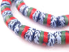 Blue Laurel Krobo Cylinder Beads - The Bead Chest