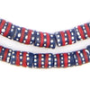 Red Stripe and Dot Krobo Beads