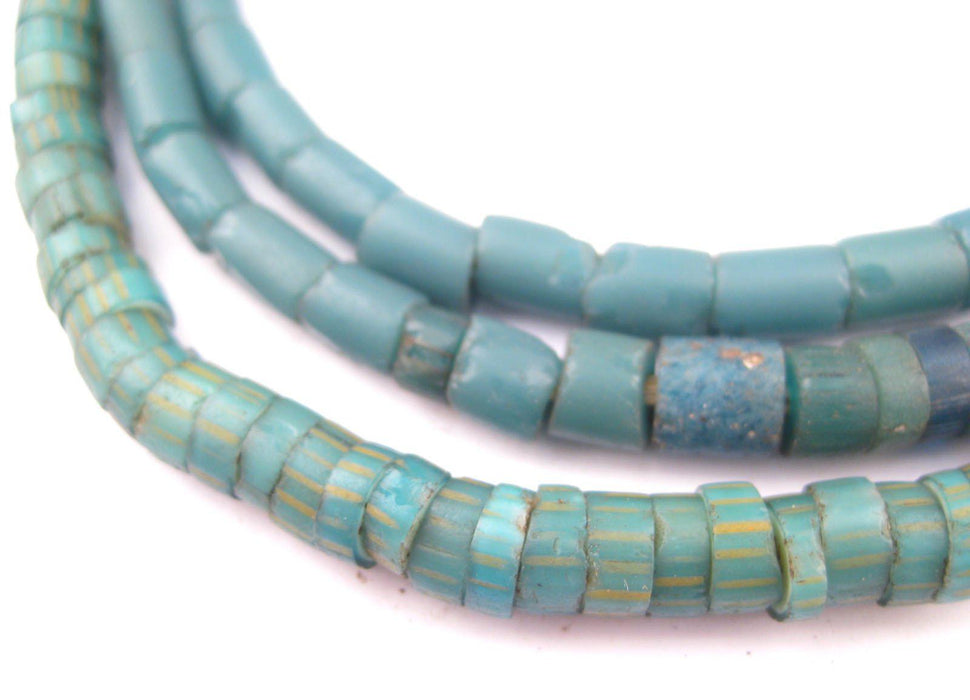 Old Turquoise Venetian Glass Beads (Long Strand) - The Bead Chest